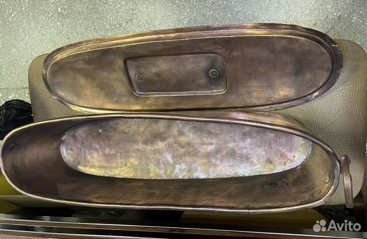 Огромная кастрюля для рыбы, медь