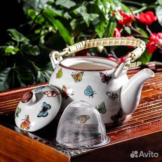 Чайник керамический заварочный с металлическим сит