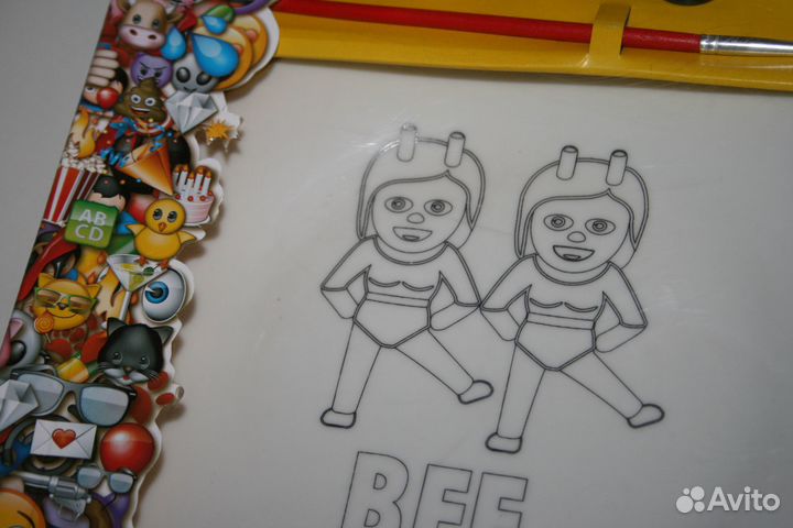 Тарелка Emoji новая раскраска