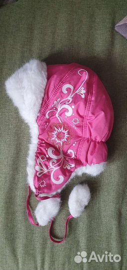 Шапка-ушанка на девочку 3-6 лет и хлопковая в дар