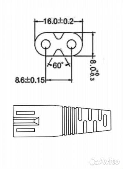 Сетевой кабель питания 1м