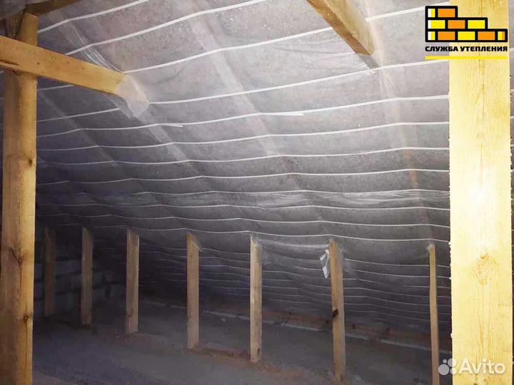 Эковата для бесшовного утепления крыши, мансарды