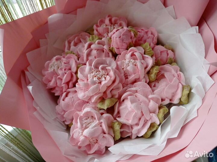 Букеты цветов из яблочного зефира ручной работы