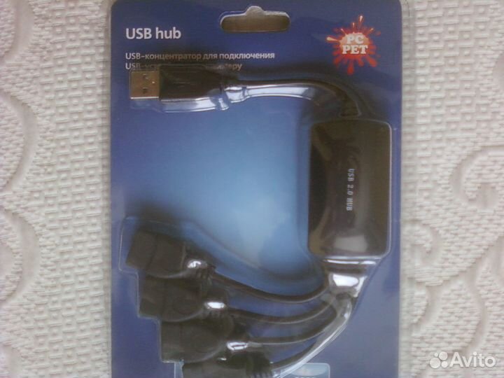 Хаб PC PET 4-port USB2.0 (Splitter) новый