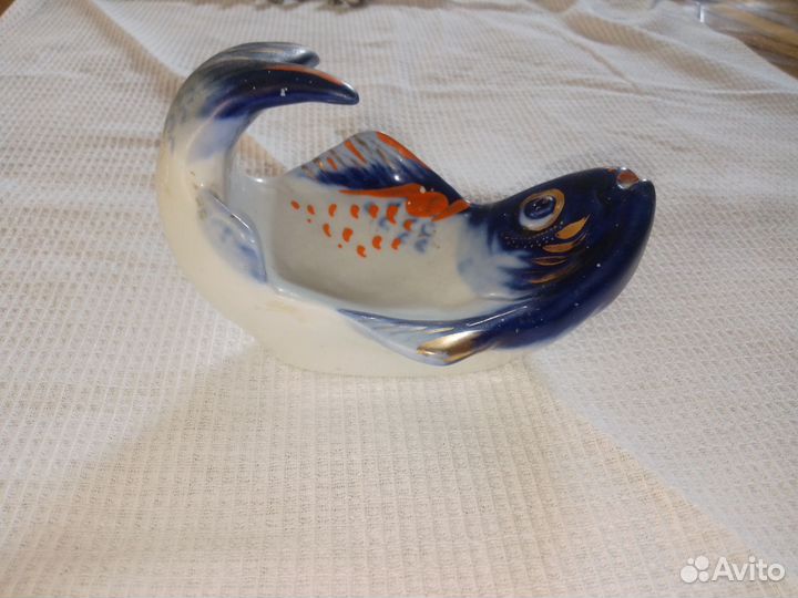 Пепельница фарфоровая СССР рыба