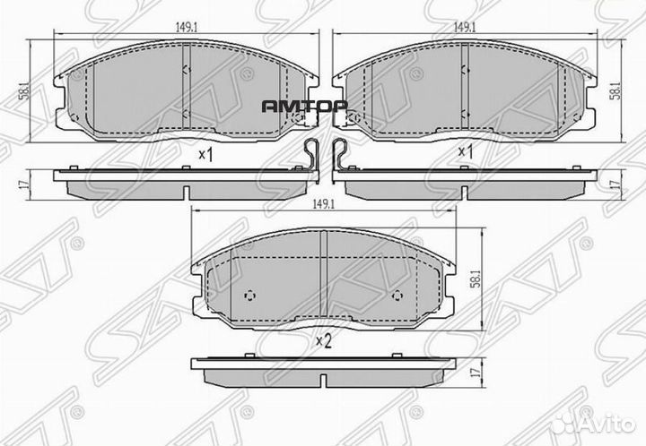 SAT ST-58101-4AA26 Колодки тормозные перед hyundai