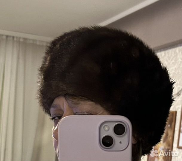 Норковая шапка-берет