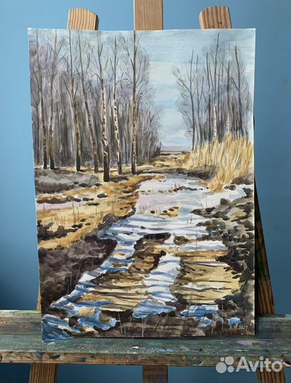 Картина пейзаж акварель живопись
