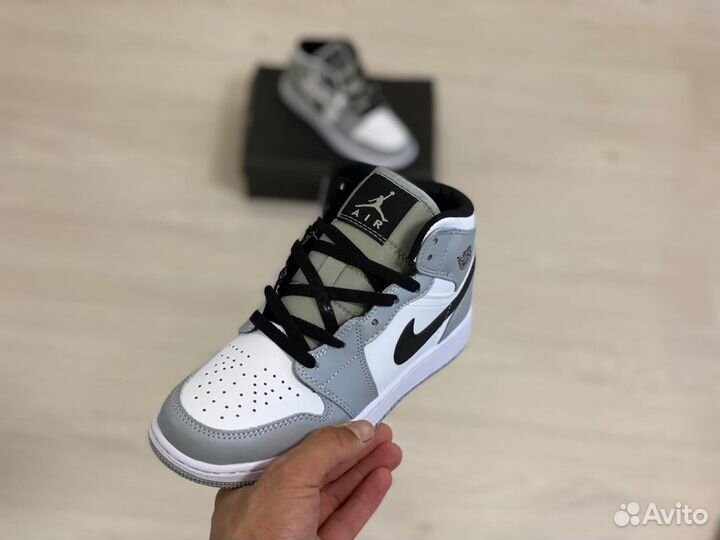 Кроссовки Air Jordan 1 Light Grey (36-45)