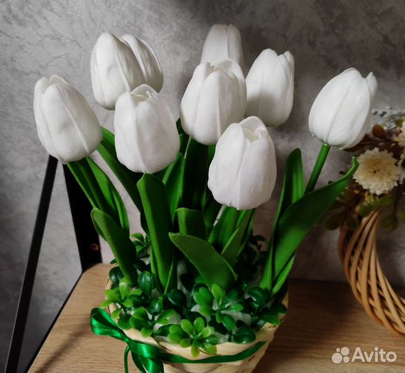 Тюльпаны искусственные силикон
