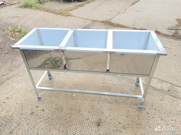 Мойка из нержавейки тройная