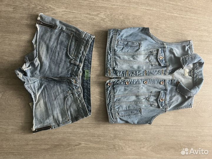 Джинсовый костюм с шортами