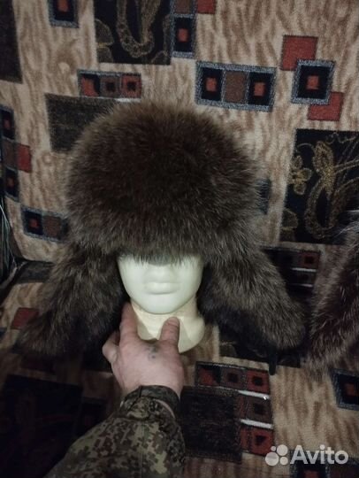 Шапка зимняя меховая енот