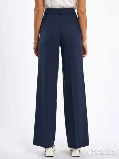 Брюки темно-синие трубы 48-50