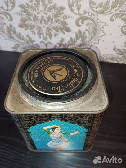 Жестяная банка от чая Индия, СССР, танцовщицы