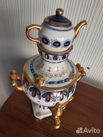 Самовар фарфоровый гжель, СССР