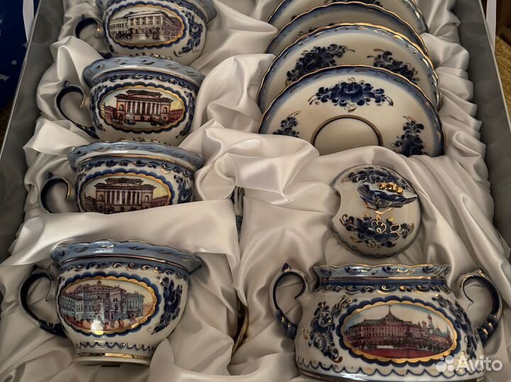 Сервиз фарфор гжель кремль