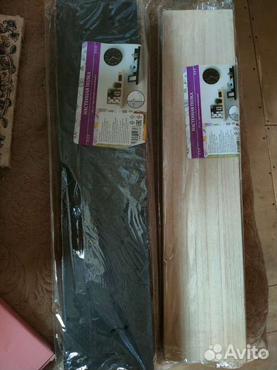 Полочки настенные 55см фикс-прайс черная и дерево