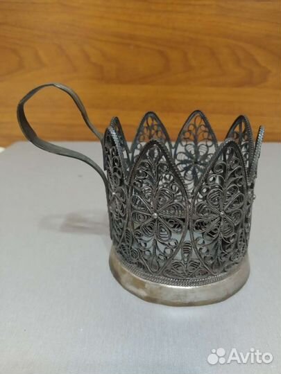 Подстаканник скань СССР мельхиор 5