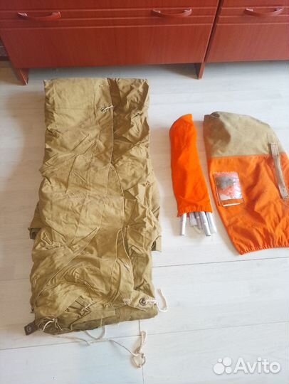 Палатка туристическая 2 местная брезент.б/у