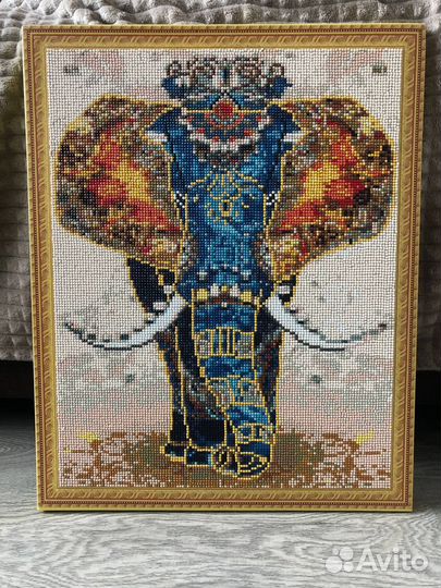 Картина слон из алмазной мозаики