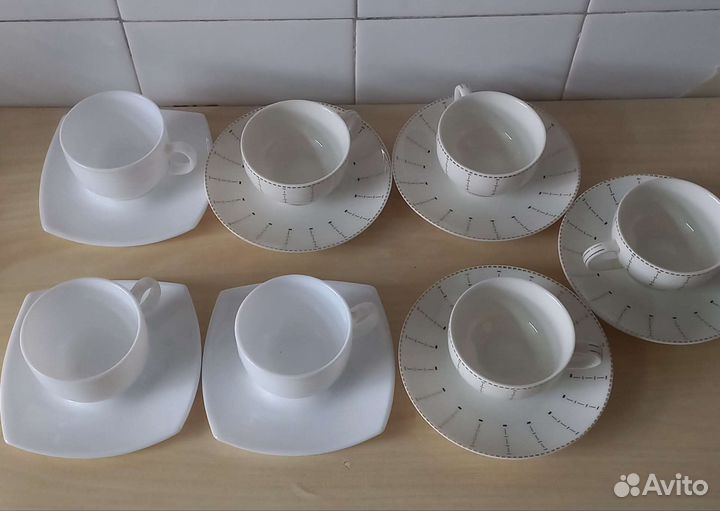 Кофейные и Чайные чашки с блюдцами