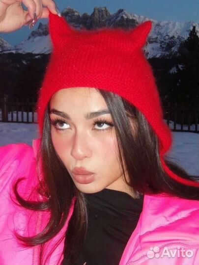 Чепчик шапка с ушками selected