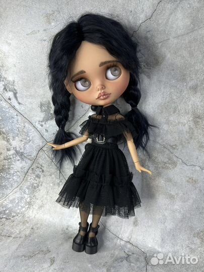 Кукла блайз blythe custom Wednesday Уэнсдей