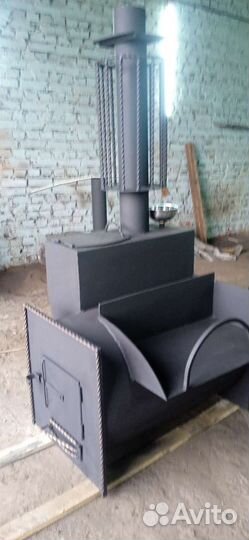 Печь для бани на 3 помещения с закрытой каменкой