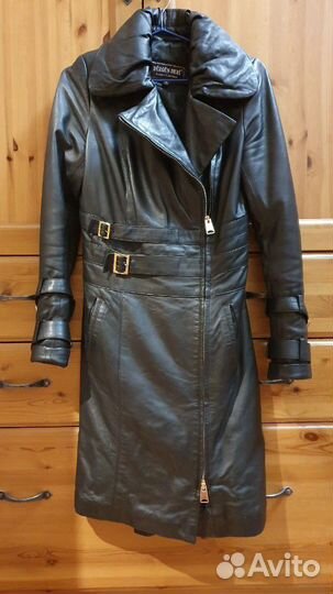 Кожаное пальто 40-42