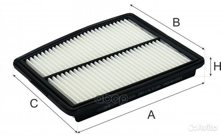 Фильтр воздушный hyundai Tucson IV (NX4), Santa Fe