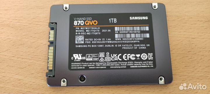 SATA SSD накопитель Samsung 870 QVO + кейс ugreen