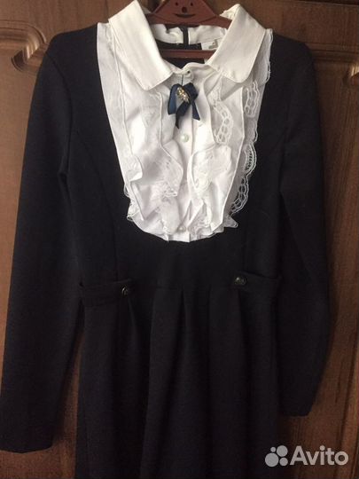 Школьное платье синее