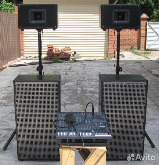 Колонки KF 2100W 4ш Активный микшер Yamaha Штативы