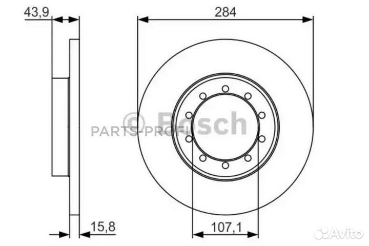Bosch 0986479A34 Тормозной диск (цена за 1 шт.)