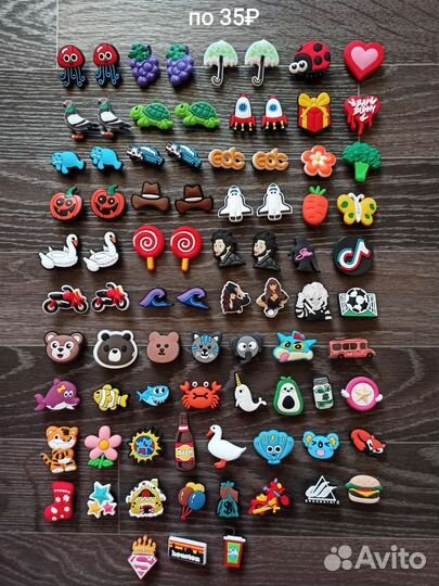 Джибитсы для кроксов - вкусняшки, буквы и другое