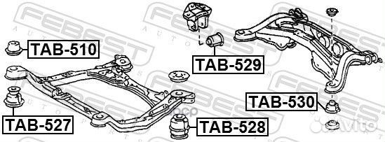 Сайлентблок подрамника зад TAB-529 Febest