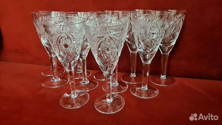 Бокалы фужеры хрусталь СССР 12шт. 18см