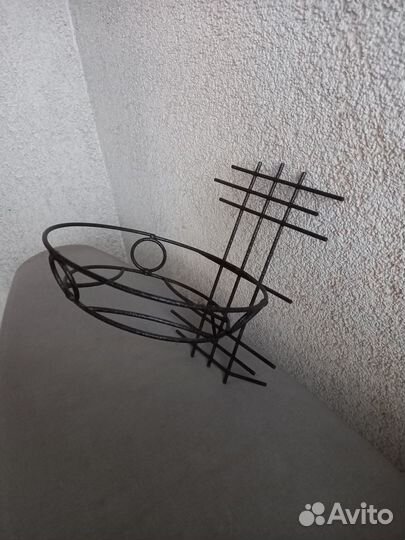 Кашпо для цветов металлическое, цвет антик