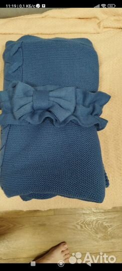 Вязанный плед на выписку