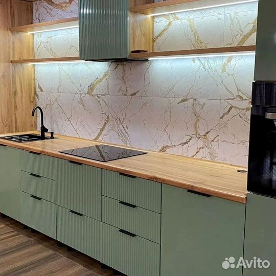 Прямой кухонный гарнитур современный