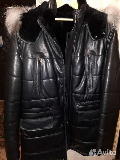 Кожаная куртка мужская, зимняя