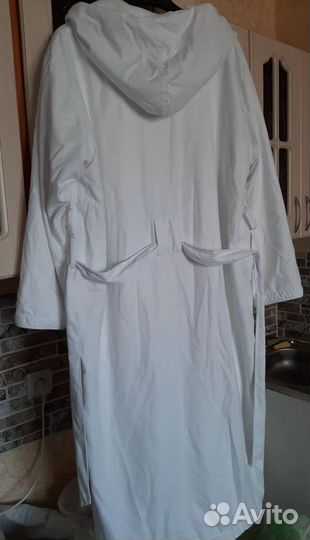 Халат махровый, белый, банный, женский