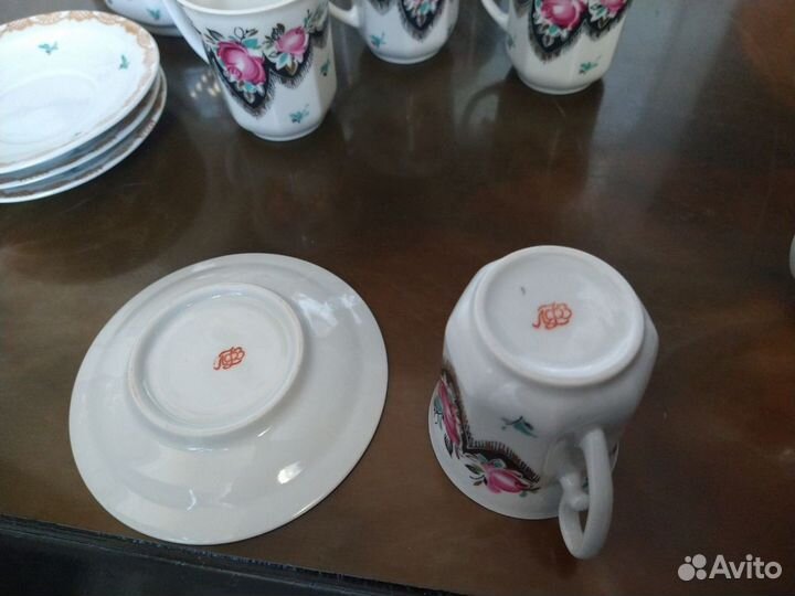 Сервиз кофейный лфз Русский платок форма кристалл