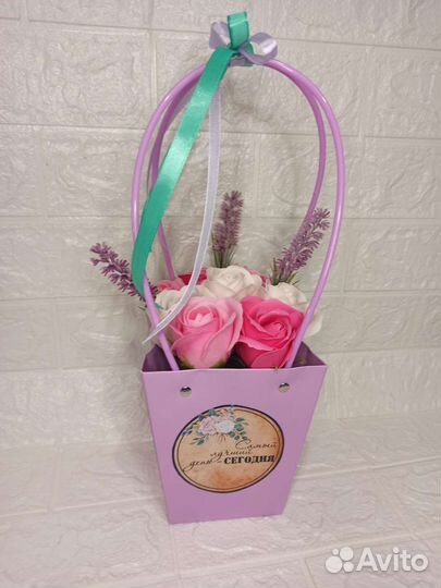 Букет из мыльных роз