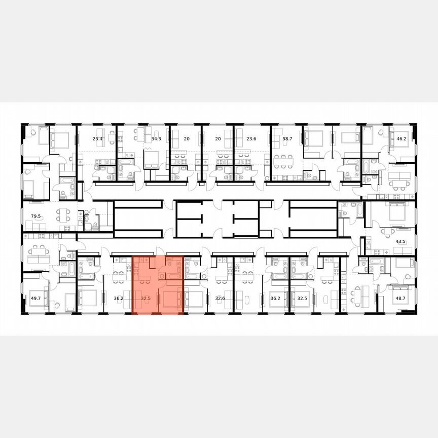 1-к. квартира, 32,5 м², 11/25 эт.