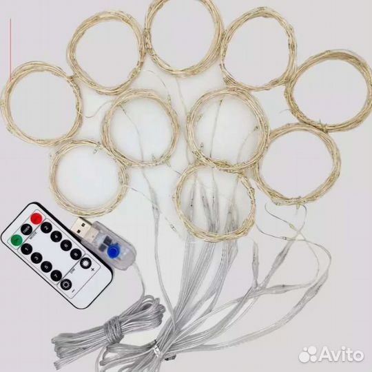 Гирлянда штора с пультом