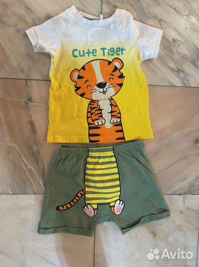 Летний костюм шорты и футболка 80 - 86