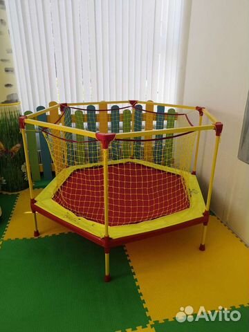 Батут leco детский с сеткой и опорами