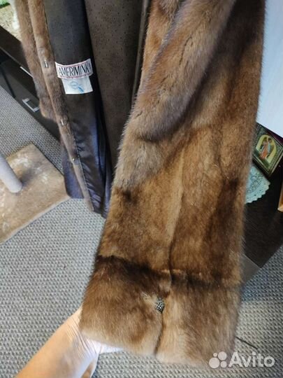 Шуба норковая с капюшоном 50 52